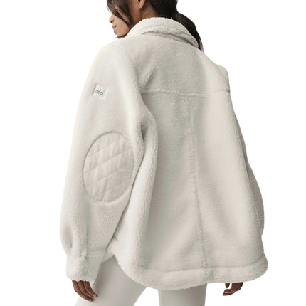 alo Women's Sherpa Edge Shacket Ivory