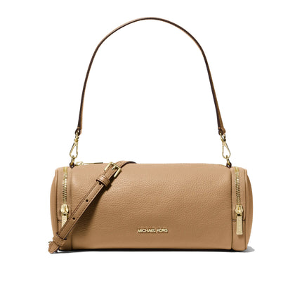 Michael Kors Women's Jet Set Travel Small Pebbled Leather Convertible Crossbody Bag Camel