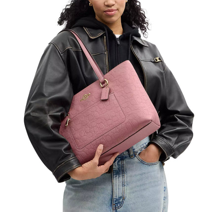 Coach Women's Station Tote Bag In Signature Leather Gold/Pink
