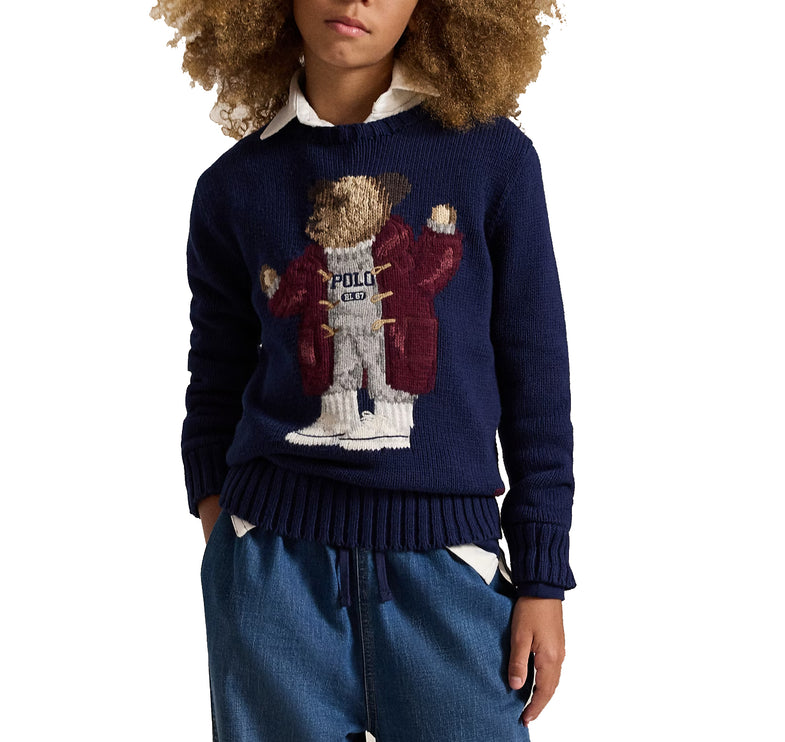 Polo Ralph Lauren Boy's Polo Bear Crewneck Sweater Refined Navy