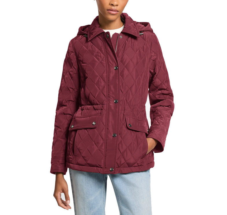 Michael Kors Women's Quilted Jacket Maroon