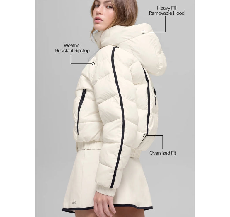 alo Women's Aspen Love Puffer Jacket Ivory