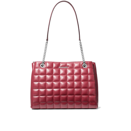 Michael Kors Women's Soho Medium Quilted Tote Bag Maroon