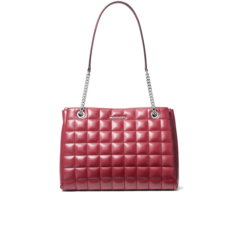 Michael Kors Women's Soho Medium Quilted Tote Bag Maroon