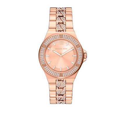 Michael Kors Women's Lennox Pavé Rose Gold-Tone Watch Rose Gold MKO1247