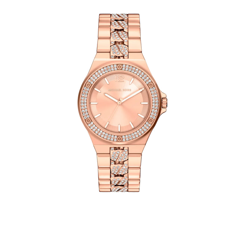 Michael Kors Women's Lennox Pavé Rose Gold-Tone Watch Rose Gold MKO1247