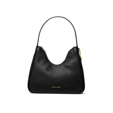 Michael Kors Women's Nayla Small Pebbled Leather Hobo Shoulder Bag Gold/Black