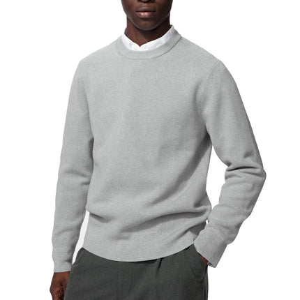 Uniqlo Unisex Washable Milano Ribbed Crew Neck Sweater 03 Gray