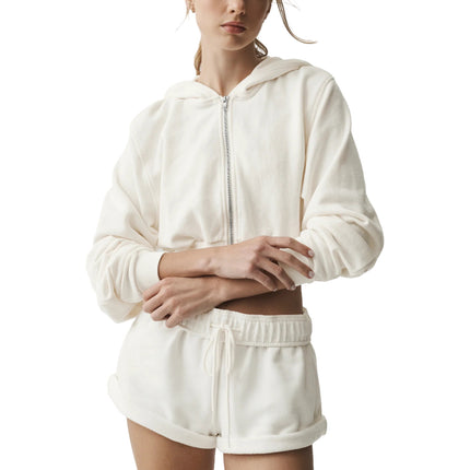 alo Women's Sweet Escape Zip Up Hoodie Ivory