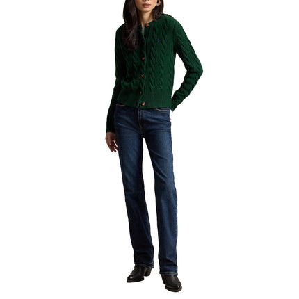 Polo Ralph Lauren Women's Cable-Knit Wool-Cashmere Cardigan College Green
