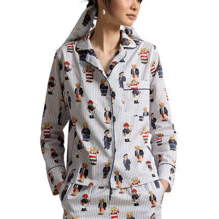 Polo Ralph Lauren Women's Polo Bear Cotton Sateen Pajama Set Evergreen