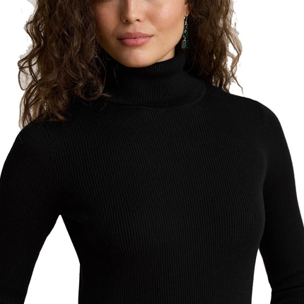 Polo Ralph Lauren Women's Cotton-Blend Ribbed Turtleneck Black