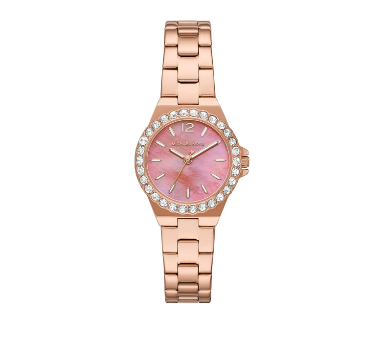 Michael Kors Women's Mini Lennox Pavé Rose Gold-Tone Watch Rose Gold MKO1280