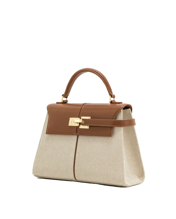 JW PEI Women's Elise Large Top Handle Bag Brown Canvas