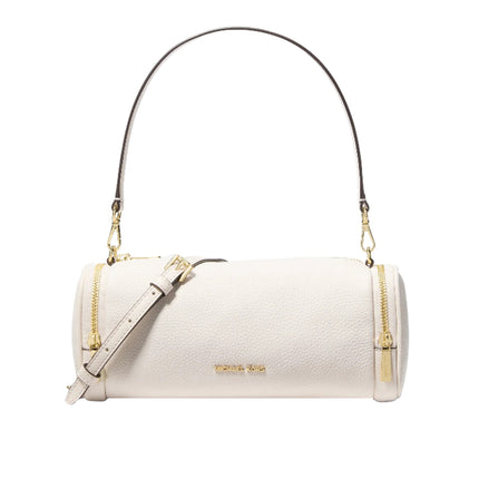 Michael Kors Women's Jet Set Travel Small Pebbled Leather Convertible Crossbody Bag Light Cream