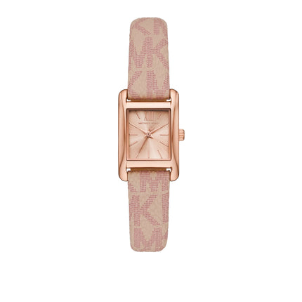 Michael Kors Women's Petite Monroe Rose Gold-Tone and Logo Strap Watch Rose Gold MKO1286