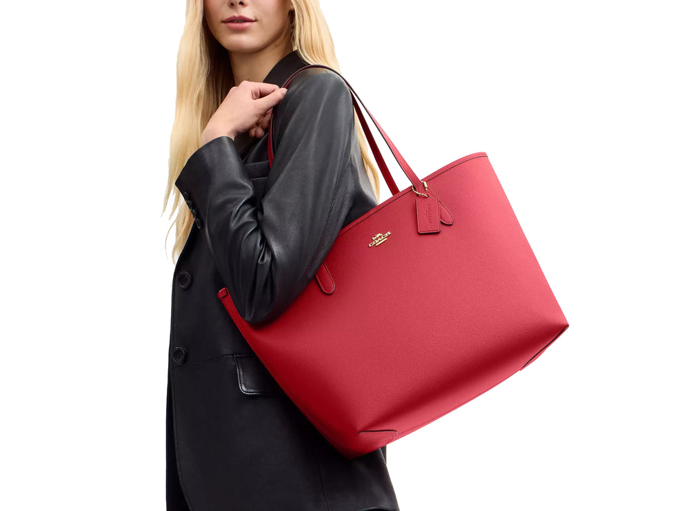 Coach Women's City Tote Bag Gold/Poppy