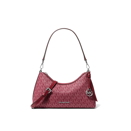 Michael Kors Women's Sammy Small Signature Logo Convertible Crossbody Bag Maroon