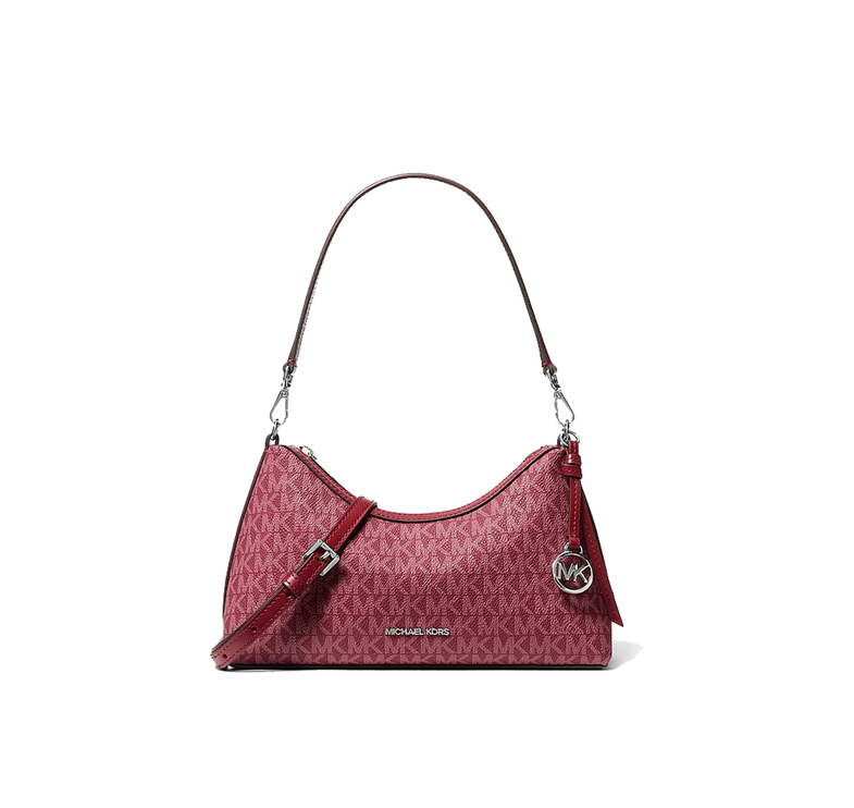 Michael Kors Women's Sammy Small Signature Logo Convertible Crossbody Bag Maroon