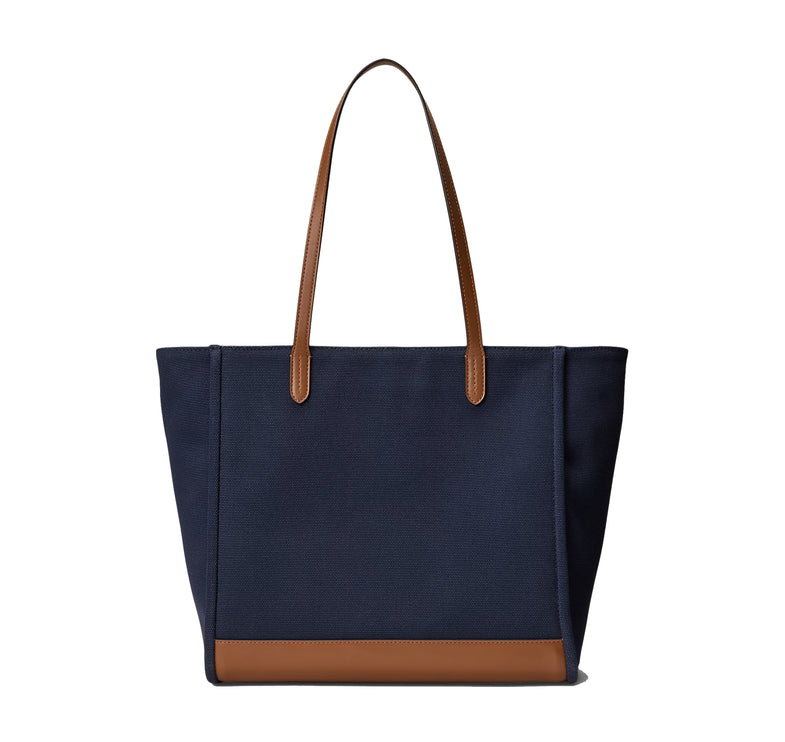 Polo Ralph Lauren Women's Dog-Embroidered Large Cameryn Tote Bag Lauren Navy/Lauren Tan
