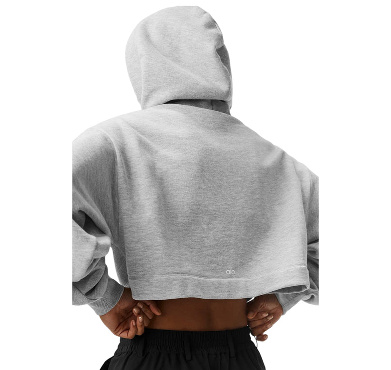 alo Women's Bae Hoodie Athletic Heather Grey