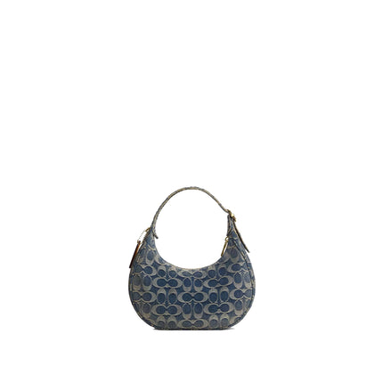 Coach Women's Emily Shoulder Bag In Signature Regenerative Cotton Denim Gold/Denim
