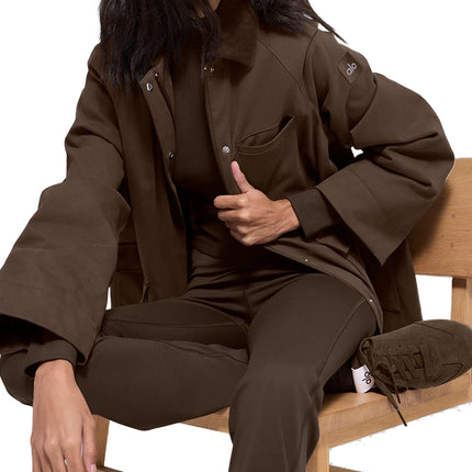alo Women's Twill Barn Jacket Espresso