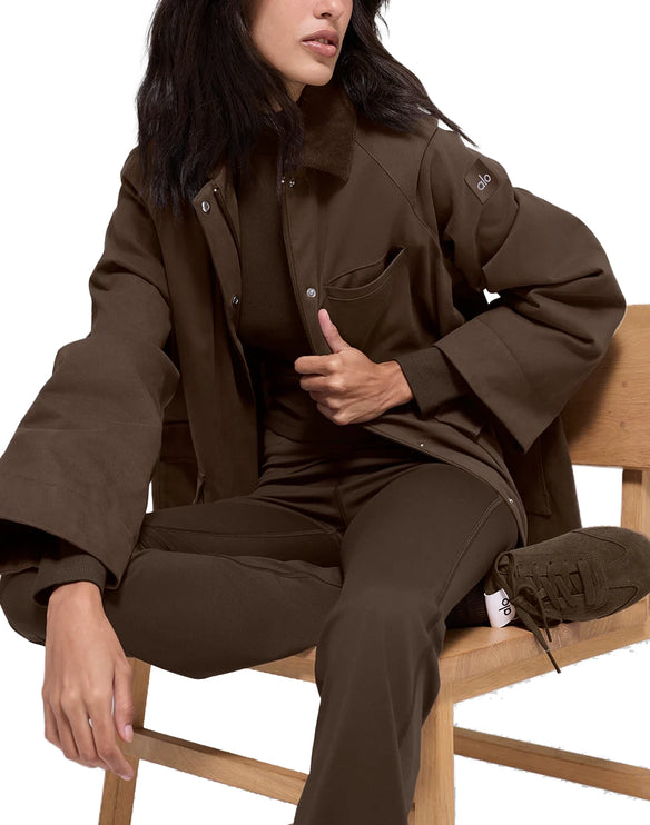 alo Women's Twill Barn Jacket Espresso