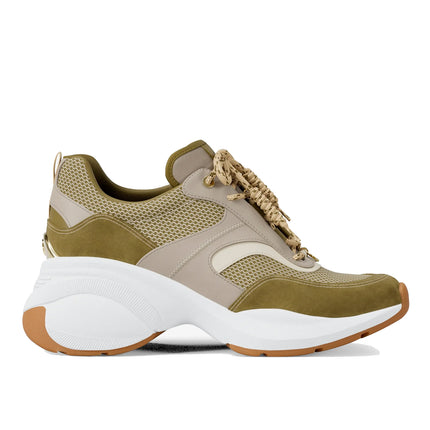 Michael Kors Women's Kaia Mixed-Media Trainer Oregano Multi