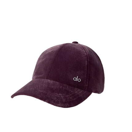 alo Unisex Velvet Off-Duty Cap Rich Bordeaux