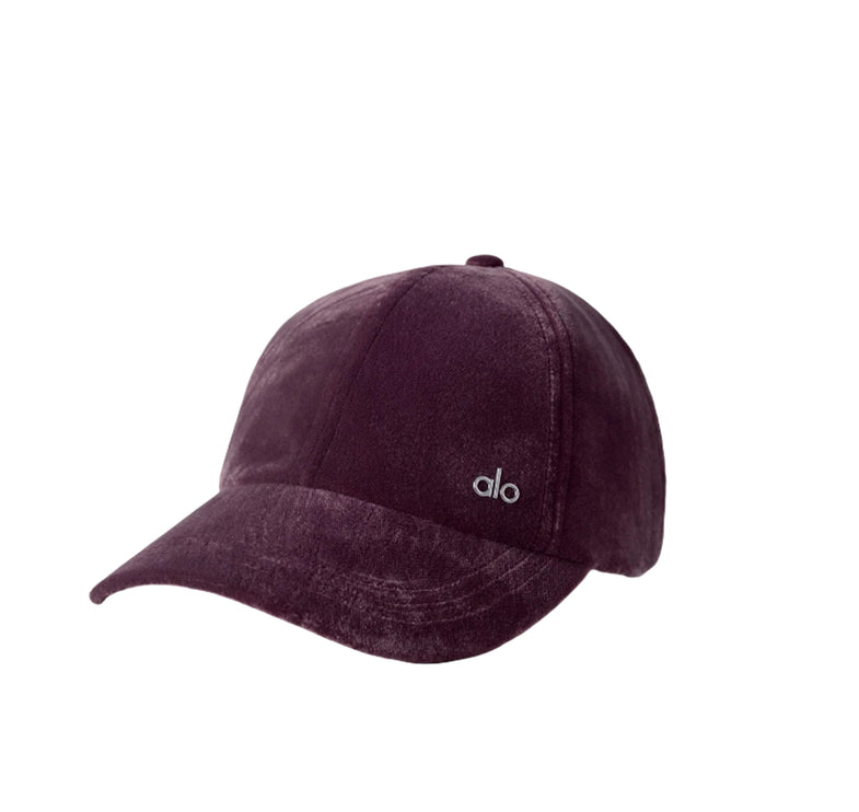 alo Unisex Velvet Off-Duty Cap Rich Bordeaux