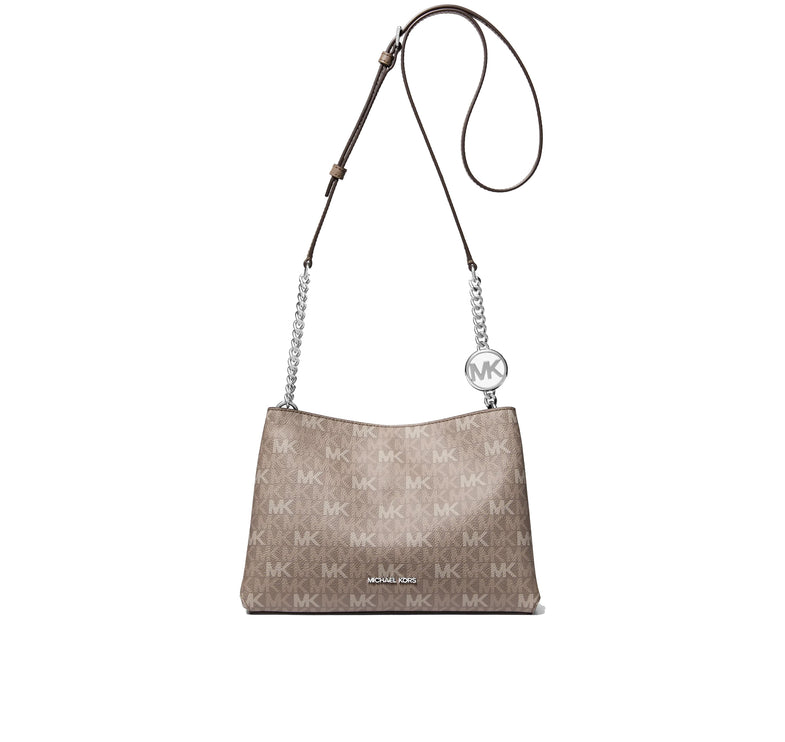 Michael Kors Women's Christina Small Signature Logo Crossbody Bag Mushroom