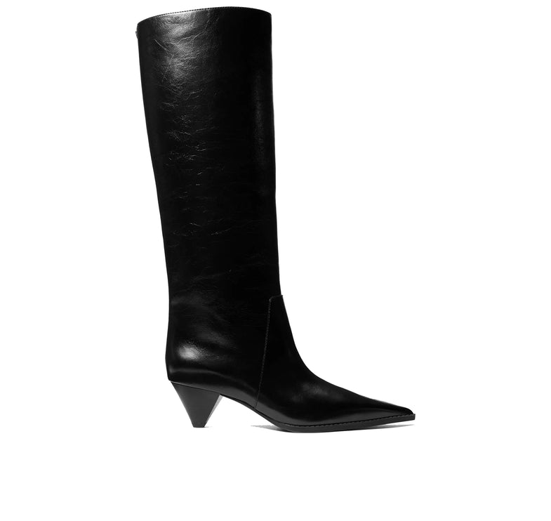 Michael Kors Women's Jayla Crinkled Leather Boot Black