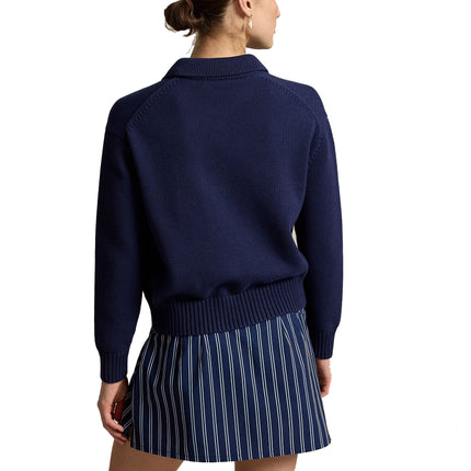 Polo Ralph Lauren Women's Polo Bear Performance Sweater Refined Navy Multi