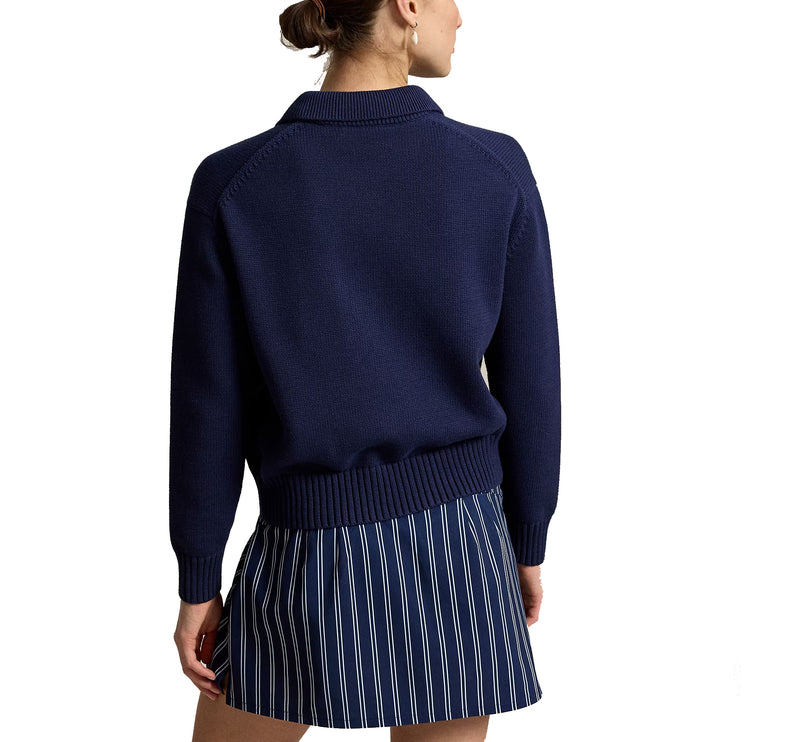 Polo Ralph Lauren Women's Polo Bear Performance Sweater Refined Navy Multi
