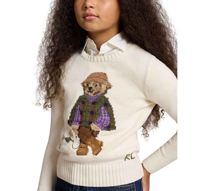 Polo Ralph Lauren Girl's Polo Bear Sweater Estate Cream