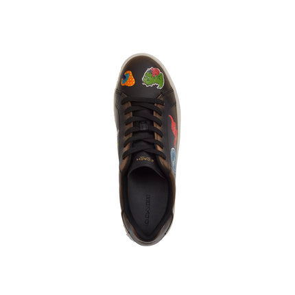 Coach Women's Rexy 10 Th Birthday High Line Sneaker With Sticker Print Black Multi/Silver