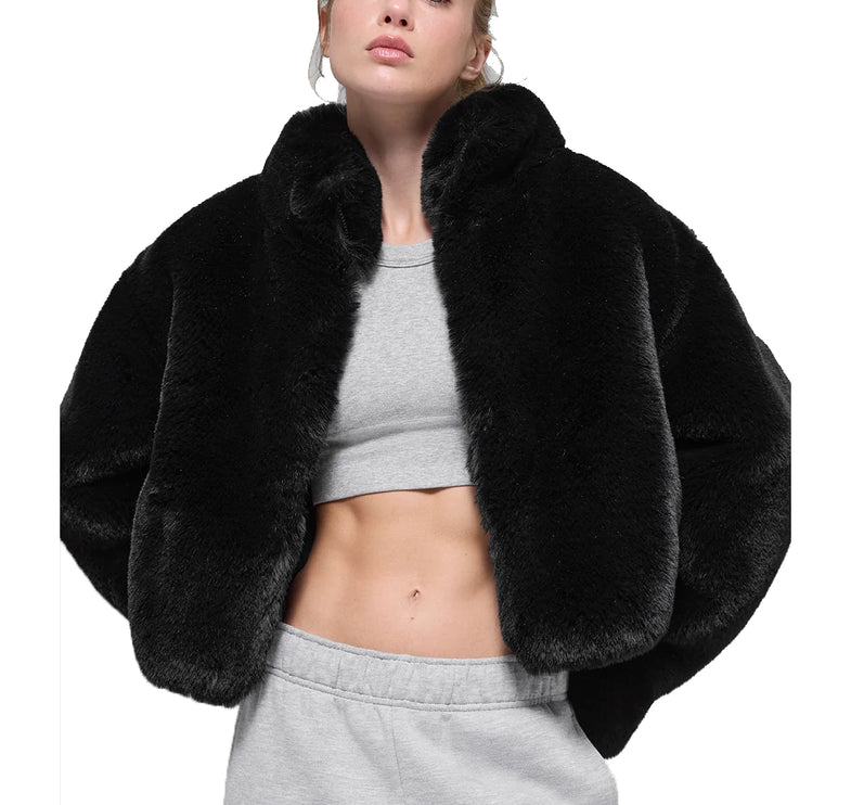 alo Women's Faux Fur Allure Jacket Black