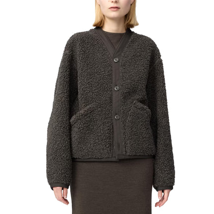 Uniqlo Women's Fleece Short Jacket 39 Dark Brown