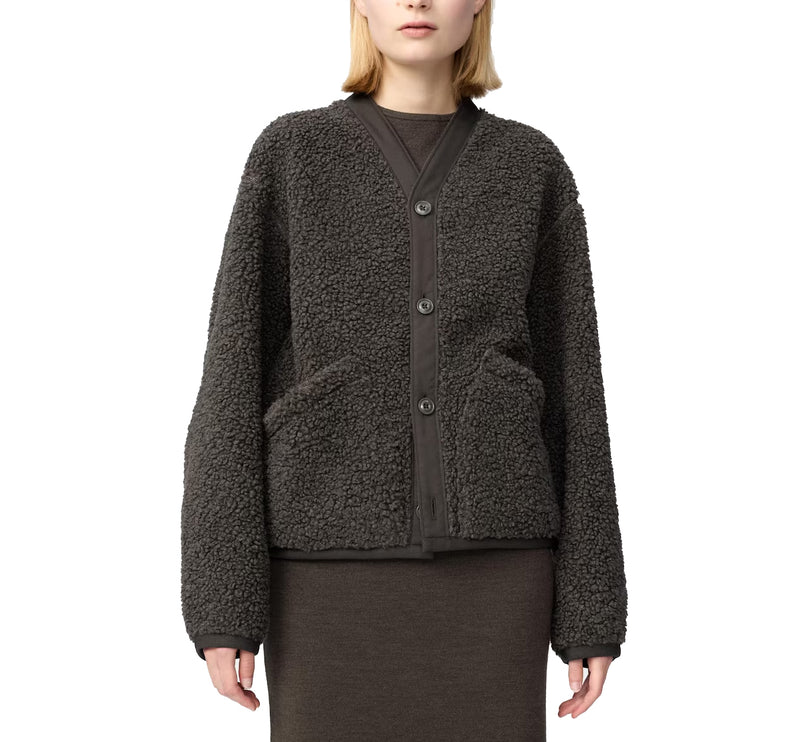 Uniqlo Women's Fleece Short Jacket 39 Dark Brown