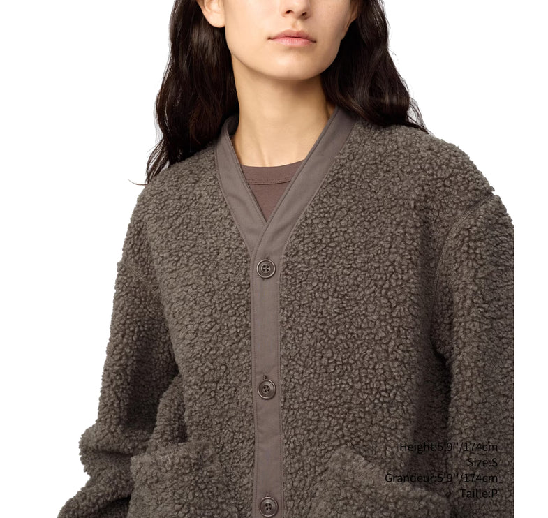 Uniqlo Women's Fleece Short Jacket 18 Wine