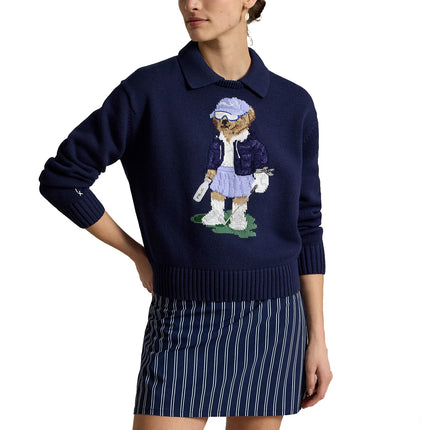 Polo Ralph Lauren Women's Polo Bear Performance Sweater Refined Navy Multi
