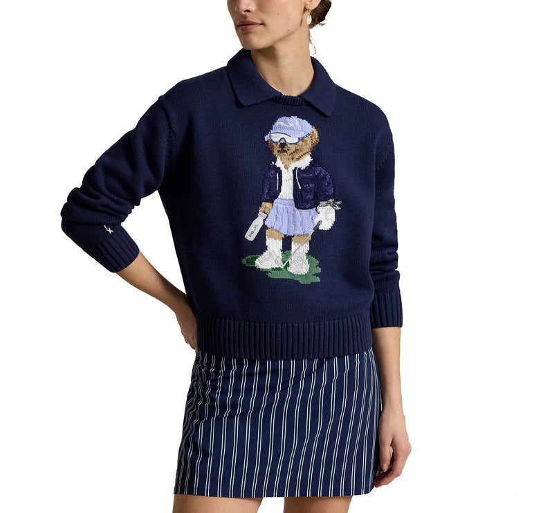 Polo Ralph Lauren Women's Polo Bear Performance Sweater Refined Navy Multi