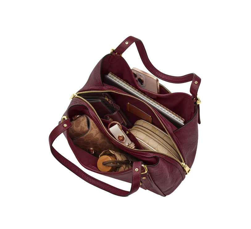 Coach Women's Erin Shoulder Bag Gold/Dark Cherry