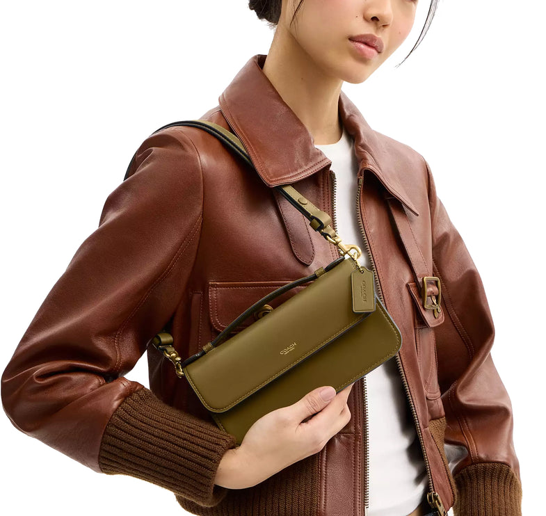 Coach Women's New York Elora Top Handle Crossbody Bag Brass/Muted Olive
