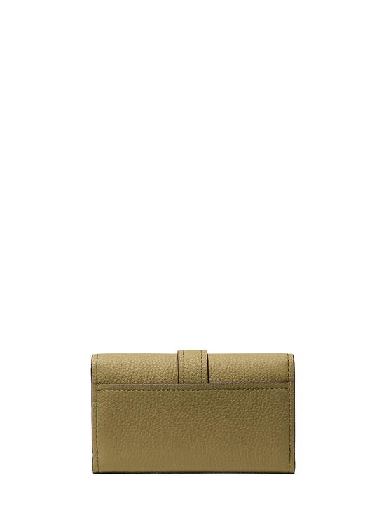 Michael Kors Women's Nolita Medium Pebbled Leather Tri-Fold Wallet Pistachio