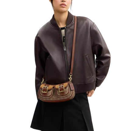 Coach Women's Ashton Bag With Signature Canvas Gold/Tan/Vintage Brown