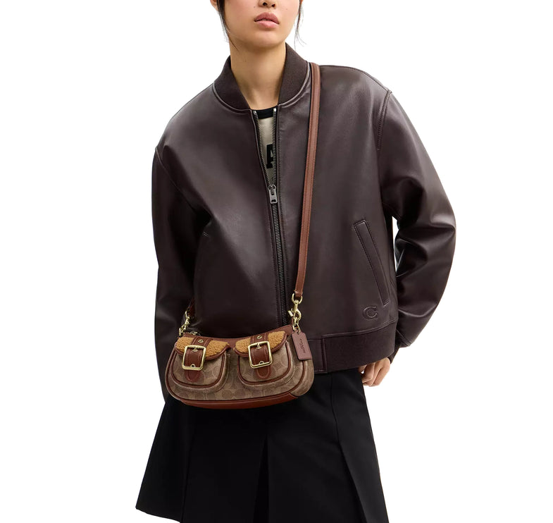 Coach Women's Ashton Bag With Signature Canvas Gold/Tan/Vintage Brown