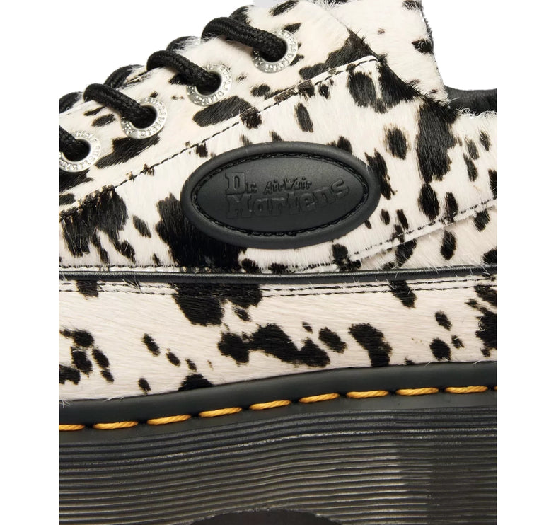 Dr. Martens Women's Buzz 5 Eye Dalmatian Hair On Leather Shoes Cream/Black