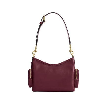 Coach Women's Laurel Shoulder Bag 22 With Pockets Gold/Dark Cherry